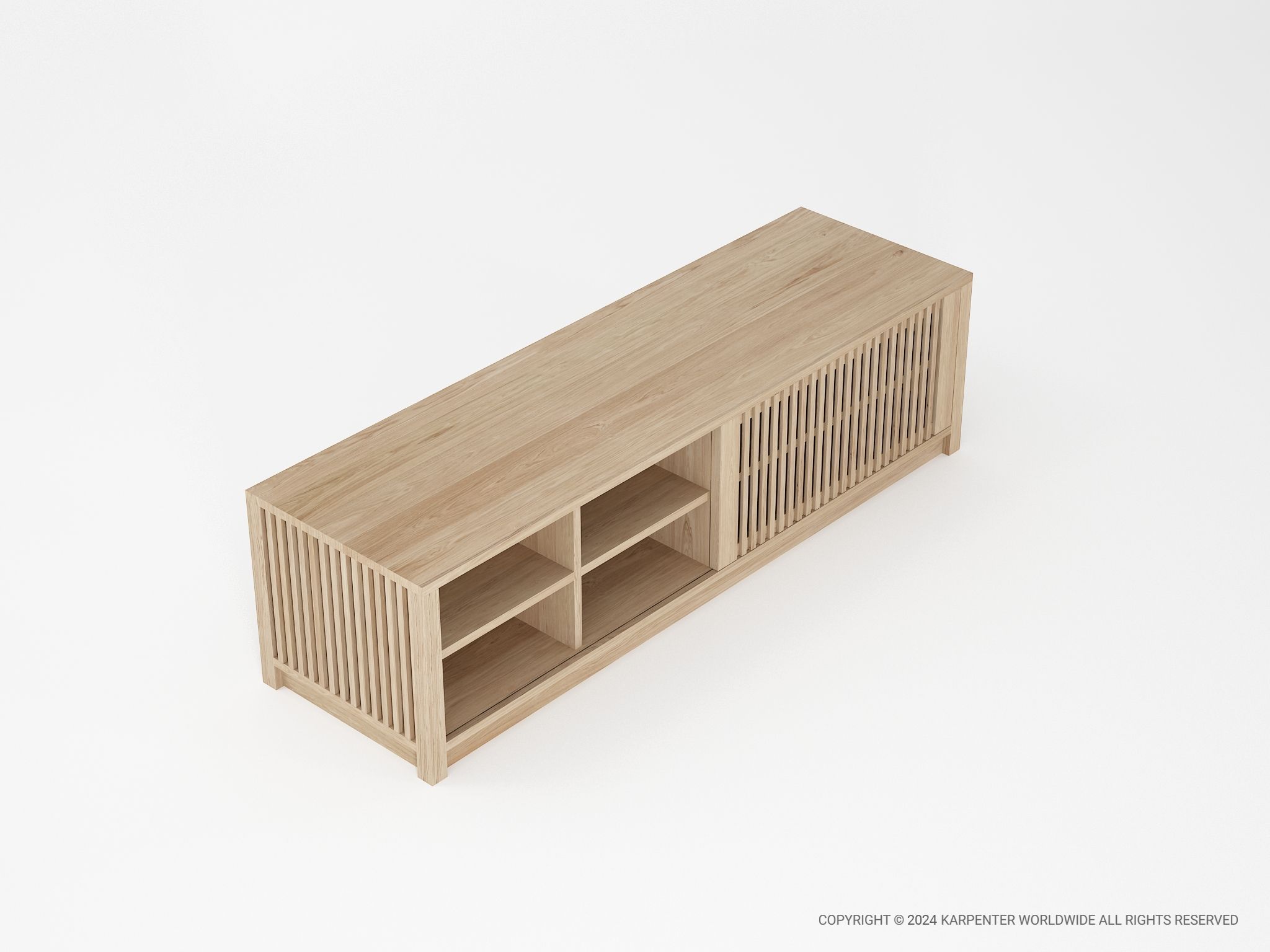 Деревянный шкаф для телевизора с раздвижными дверями KARPENTER Ray ARCH-00147709 - Вид №6