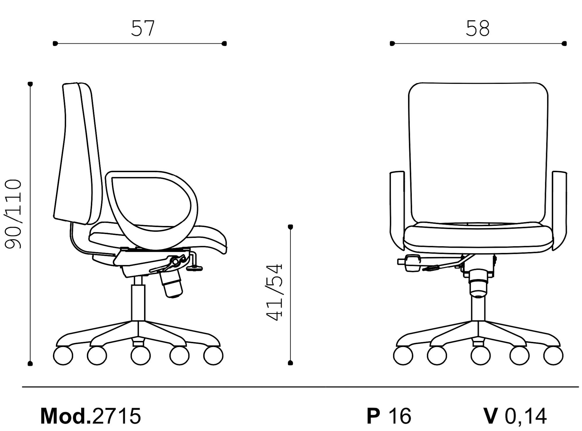 5 спиц подлокотник ткань поворотный операционный стул офис Ares Line Smart ARCH-00038364 - Вид №5