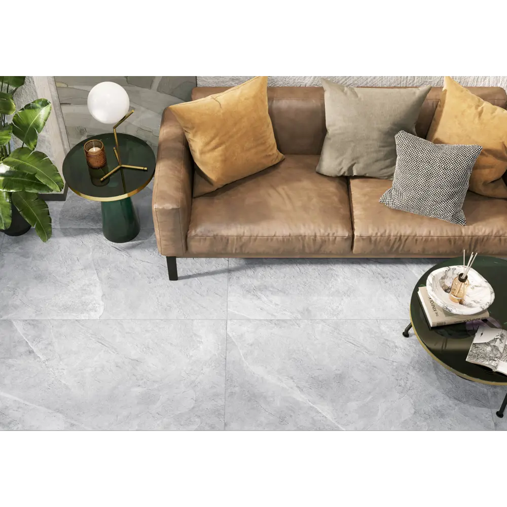 90858894 Керамогранит Alma Ceramica Basalto sugar-эффект 114x57 см 1.29 м² цвет светло-серый, цена за упаковку STLM-0948826