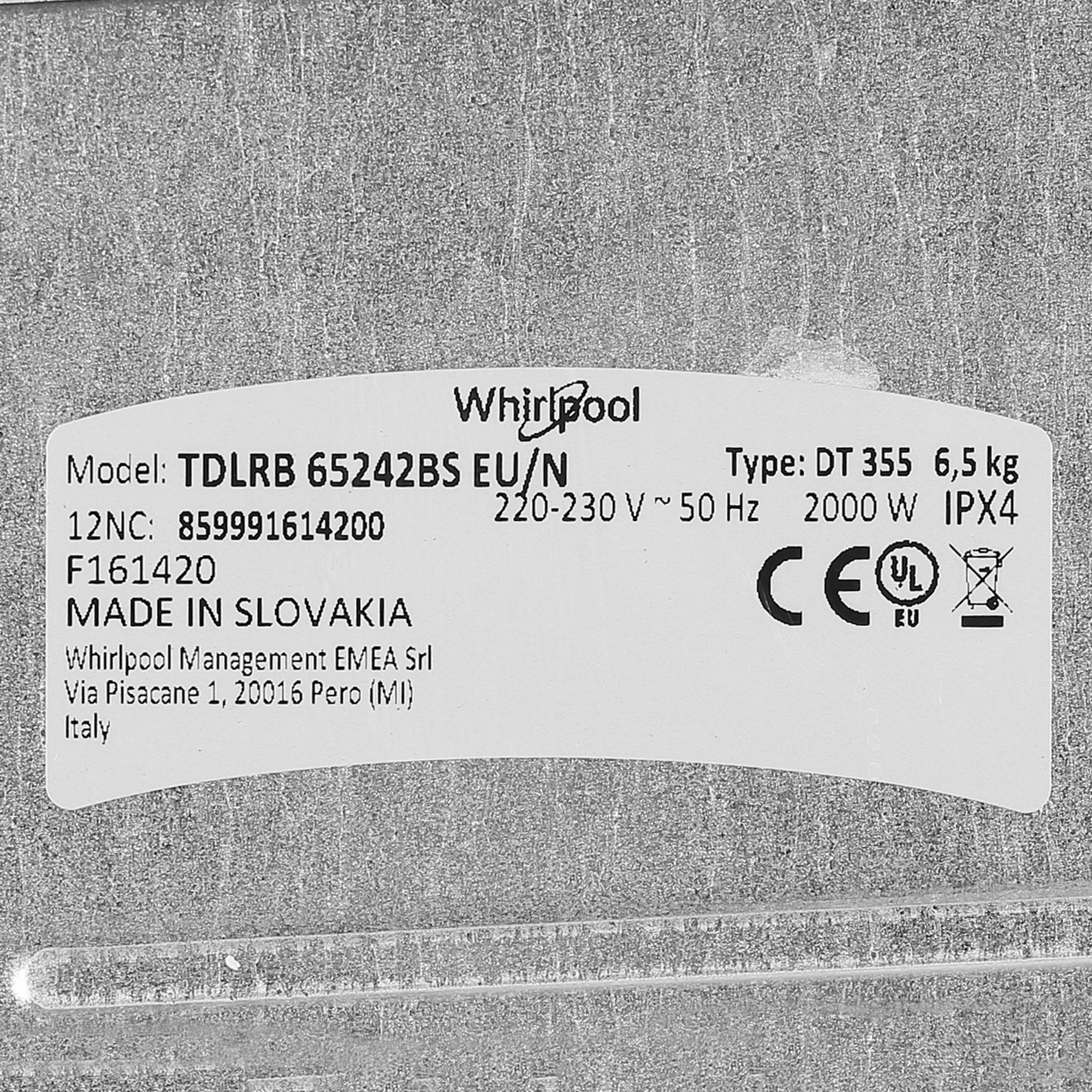 5412883 Стиральная машина Whirlpool TDLRB 65242BS EU/N белый STDN-0081514 - Вид №8