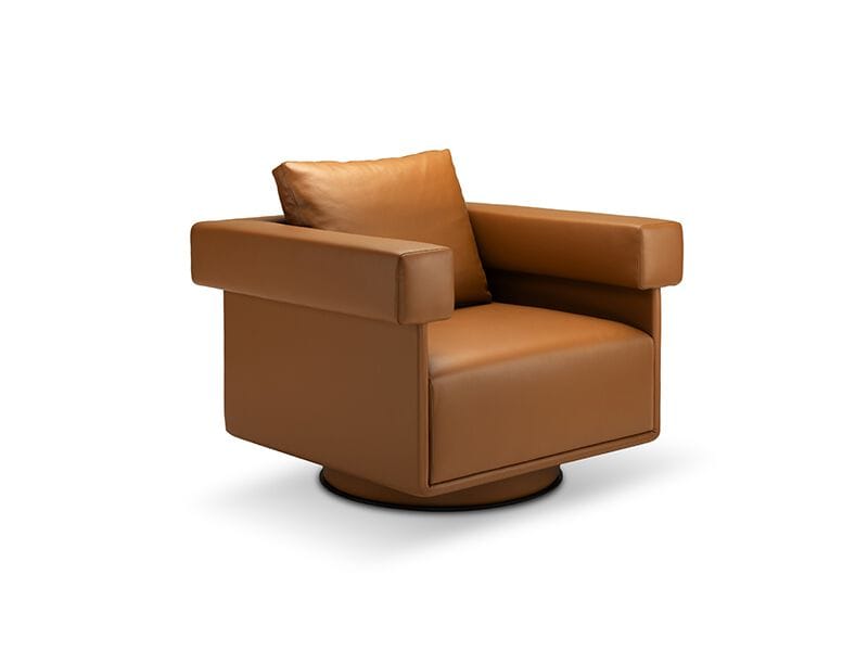 Кожаное вращающееся кресло с подлокотниками HC28 maison CUBE ARCH-00076851