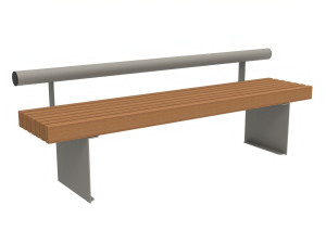 Скамья из окуме со спинкой