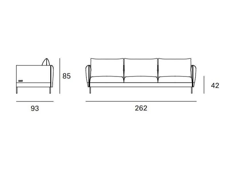 3-местный тканевый диван с огнестойкой обивкой Blasco&Vila Hardy ARCH-00074551 - Вид №5