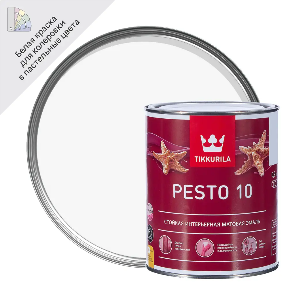 Эмаль Tikkurila Pesto 10 матовая для интерьеров и фасадов 14195881 STLM-1455867