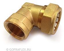 Фитинг угловой труба-внутр. резьба 15мм* 1/2 дюйма Flexible hose Россия