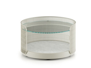 Круглый журнальный столик с изогнутой проволочной сеткой