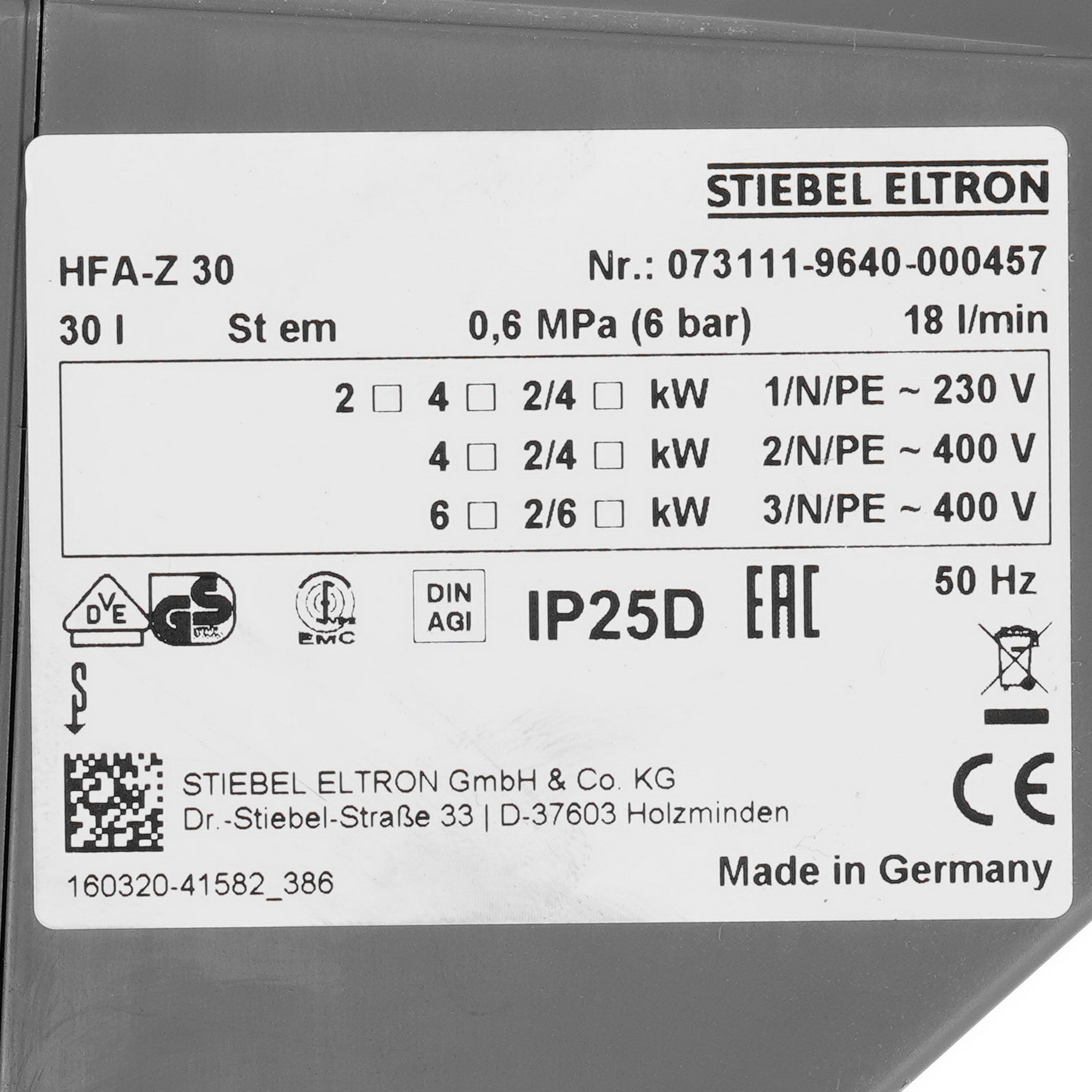9976791 Водонагреватель электрический Stiebel Eltron HFA-Z 30 STDN-0008710 - Вид №4