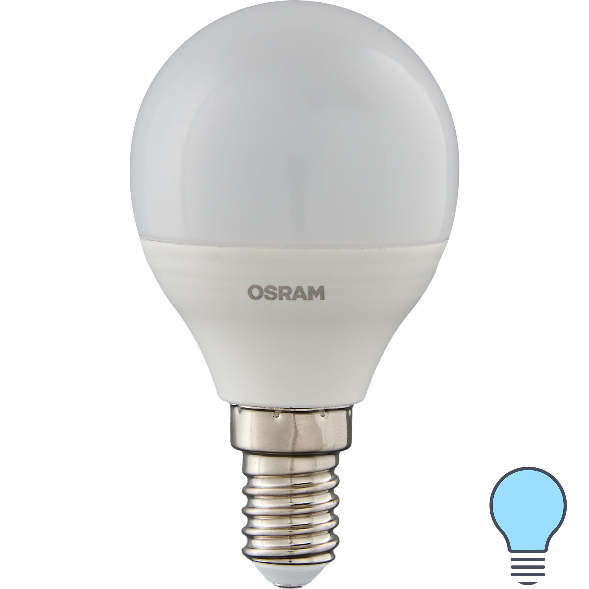 82807763 Лампа светодиодная Antibacterial E14 220-240 В 5.5 Вт шар малый 470 лм, холодный белый свет STLM-0036348 OSRAM