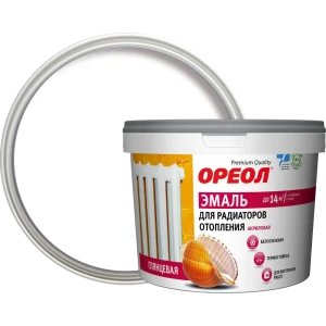 Эмаль акриловая для радиаторов отопления Ореол термостойкая глянцевая 0.8 кг