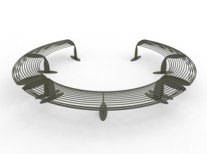 Модульная изогнутая стальная скамья без спинки