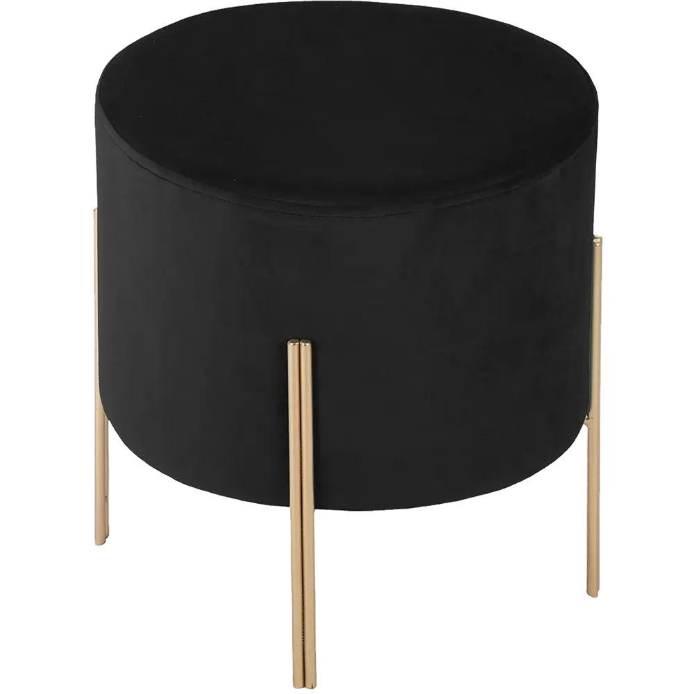 Табурет с мягкой обивкой, бархат, цвет чёрный Atmosphera STLM-2118088