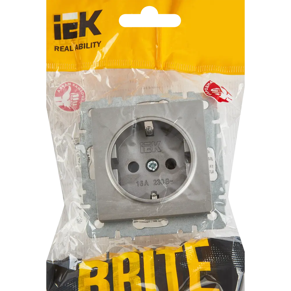 Розетка IEK Brite с заземлением в стальном исполнении 87761608 STLM-1386864 - Вид №4