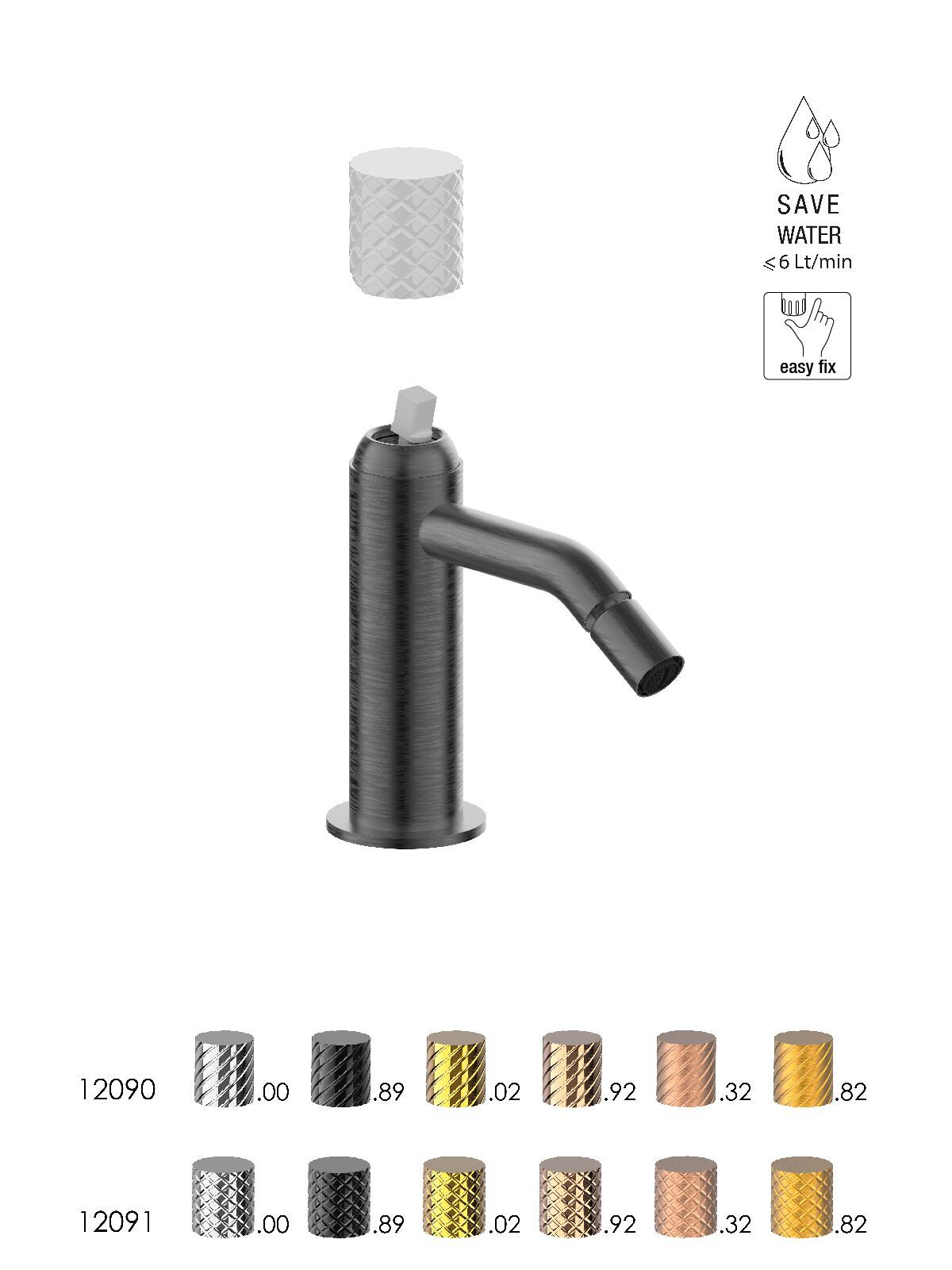 Однорычажный смеситель для биде с автоматическим сливом Rubinetterie Frattini Pepe XLS ARCH-00091461 - Вид №2