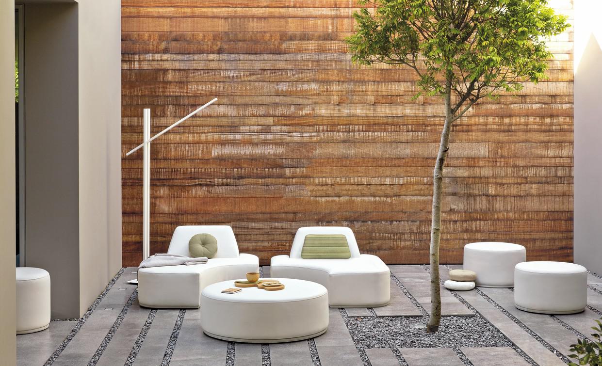 MNST1307 Подставка для ног Moon Island 52 морской текстиль песок Manutti Poufs  - Вид №6