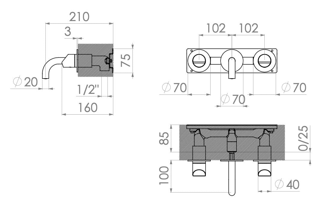 Смеситель для раковины из нержавеющей стали Radomonte Dun ARCH-00120782 - Вид №2