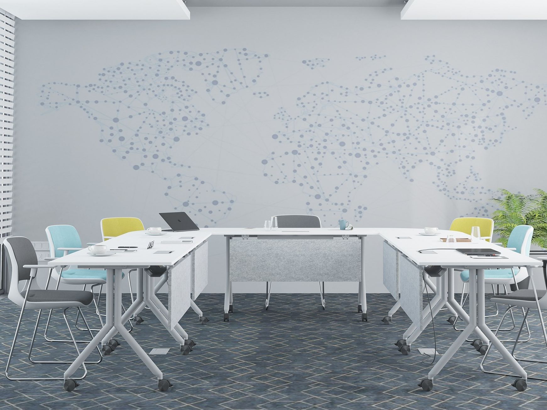 Модульный ламинированный стол для совещаний с системой кабельной втулки Ersa Gavina ARCH-00121050 - Вид №1