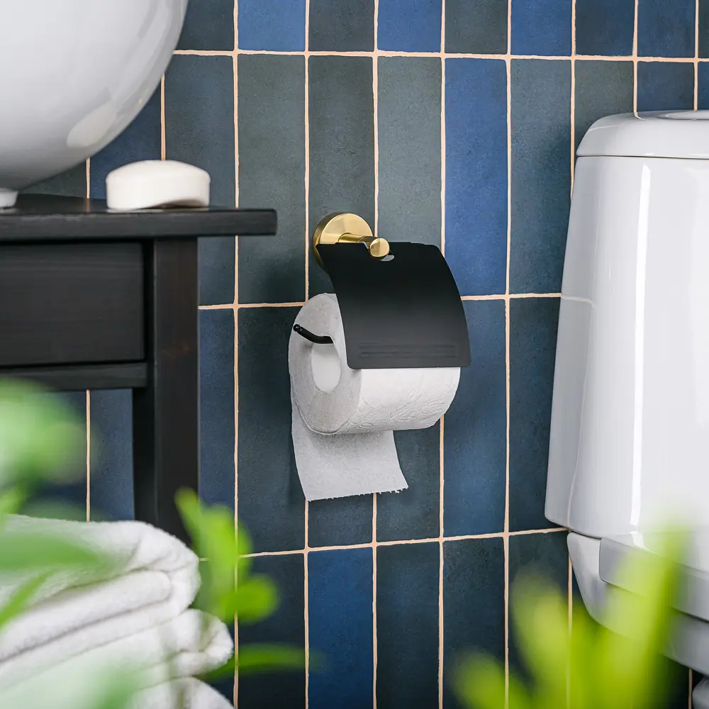 Держатель туалетной бумаги Moroshka Oro Nero цвет чёрный/олотой STLM-2142784 - Вид №6