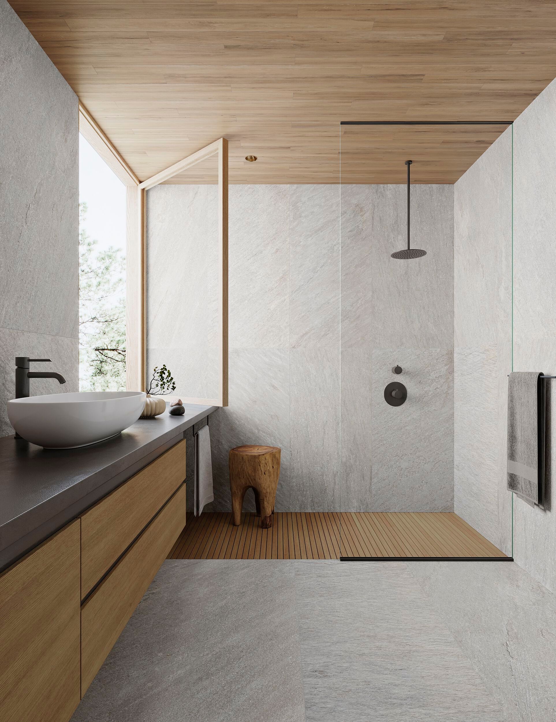 Противоскользящее напольное покрытие из керамогранита с эффектом камня Gayafores QUARTZ ARCH-00070590 - Вид №3