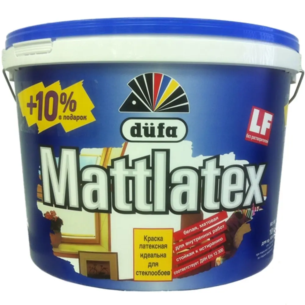 Краска в/д Dufa  Mattlatex, белая, 11 л STLM-2135690