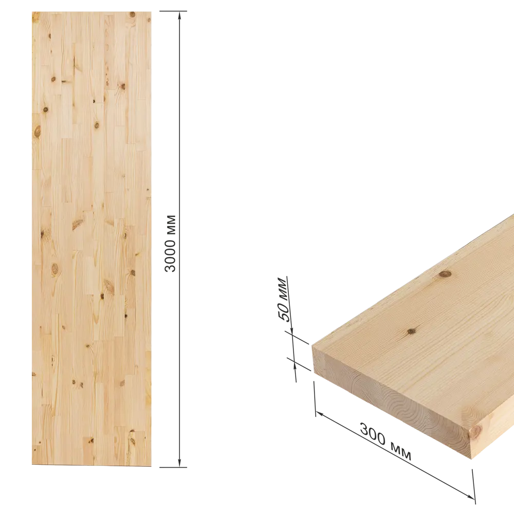 Santreyd Тетива лестничная из массива сосны 50x300x3000 мм 81990129 STLM-0016725 - Вид №5