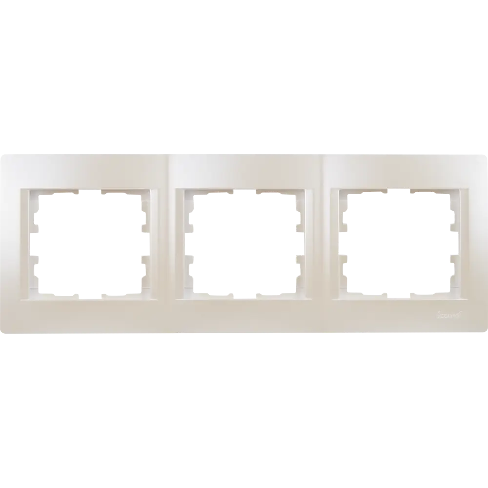 Рамка для розеток и выключателей Lezard Karina 3 поста горизонтальная цвет жемчужный белый перламутровый STLM-2108589