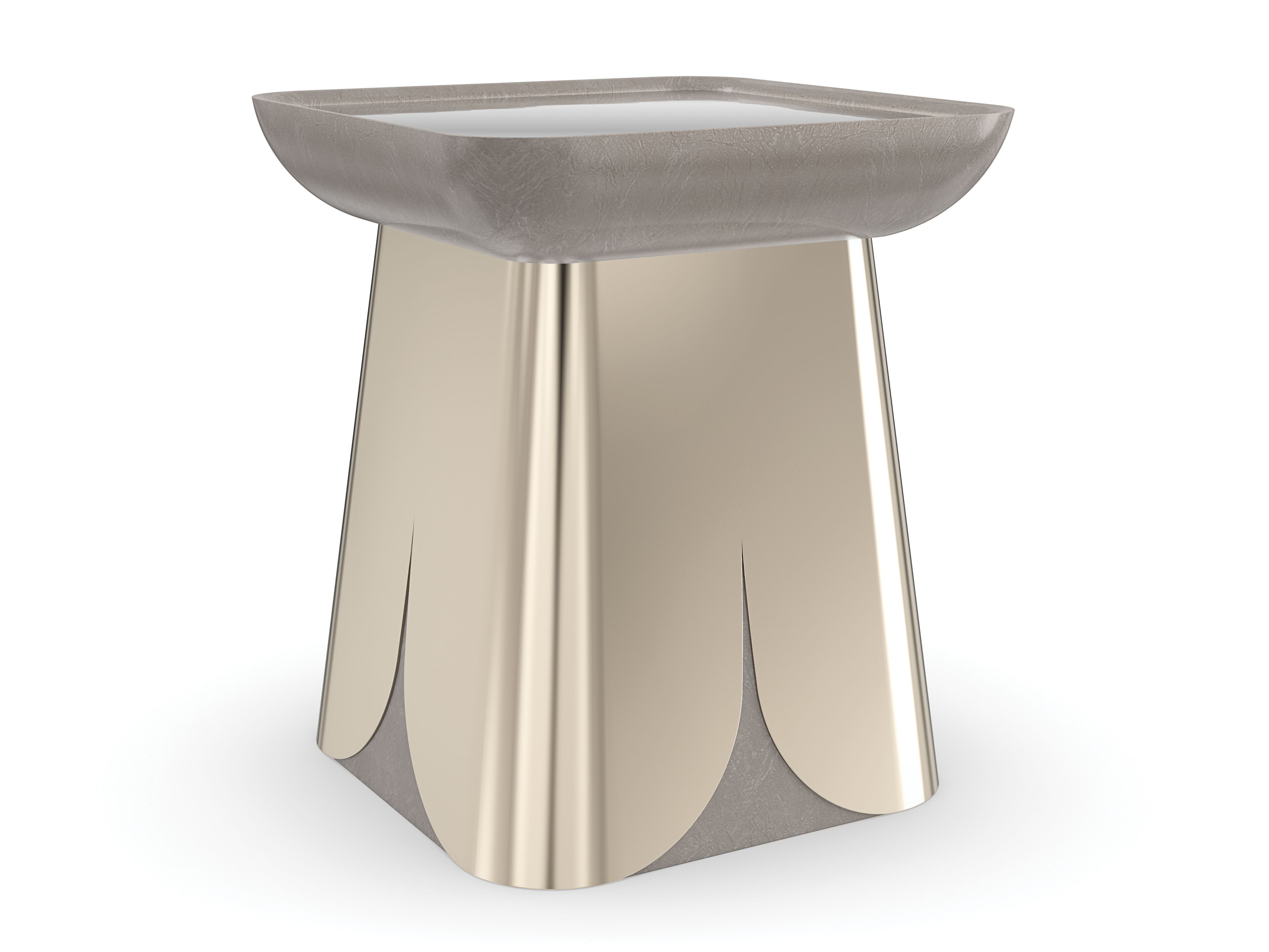 Высокий квадратный журнальный столик из зеркального стекла Caracole ZENITH ARCH-00024125