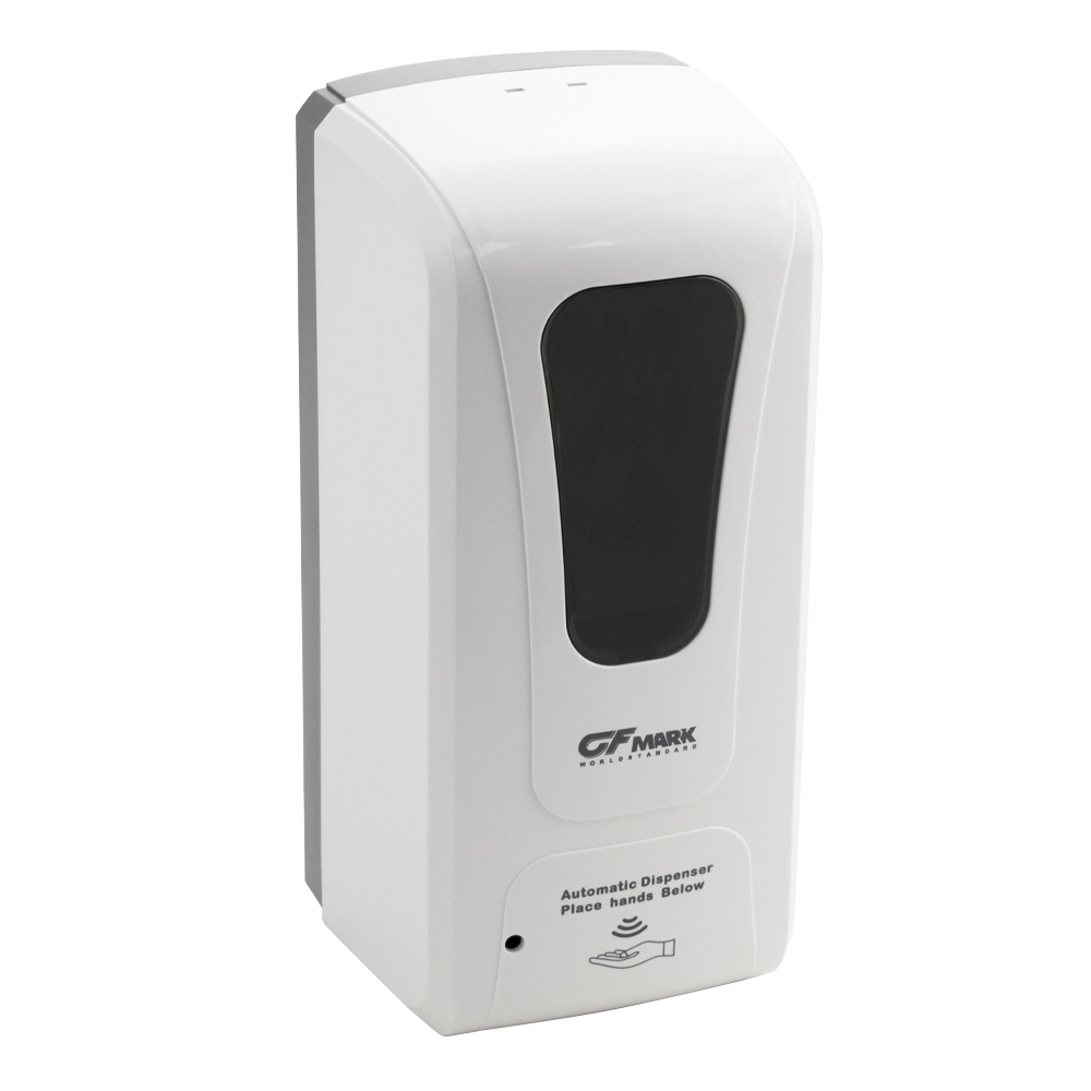 GFmark - Дозатор СЕНСОРНЫЙ, ДЕЗИНФЕКЦИЯ, пластик АБС, БЕЛЫЙ, большой, с окошком, 1000 мл, код: 713 