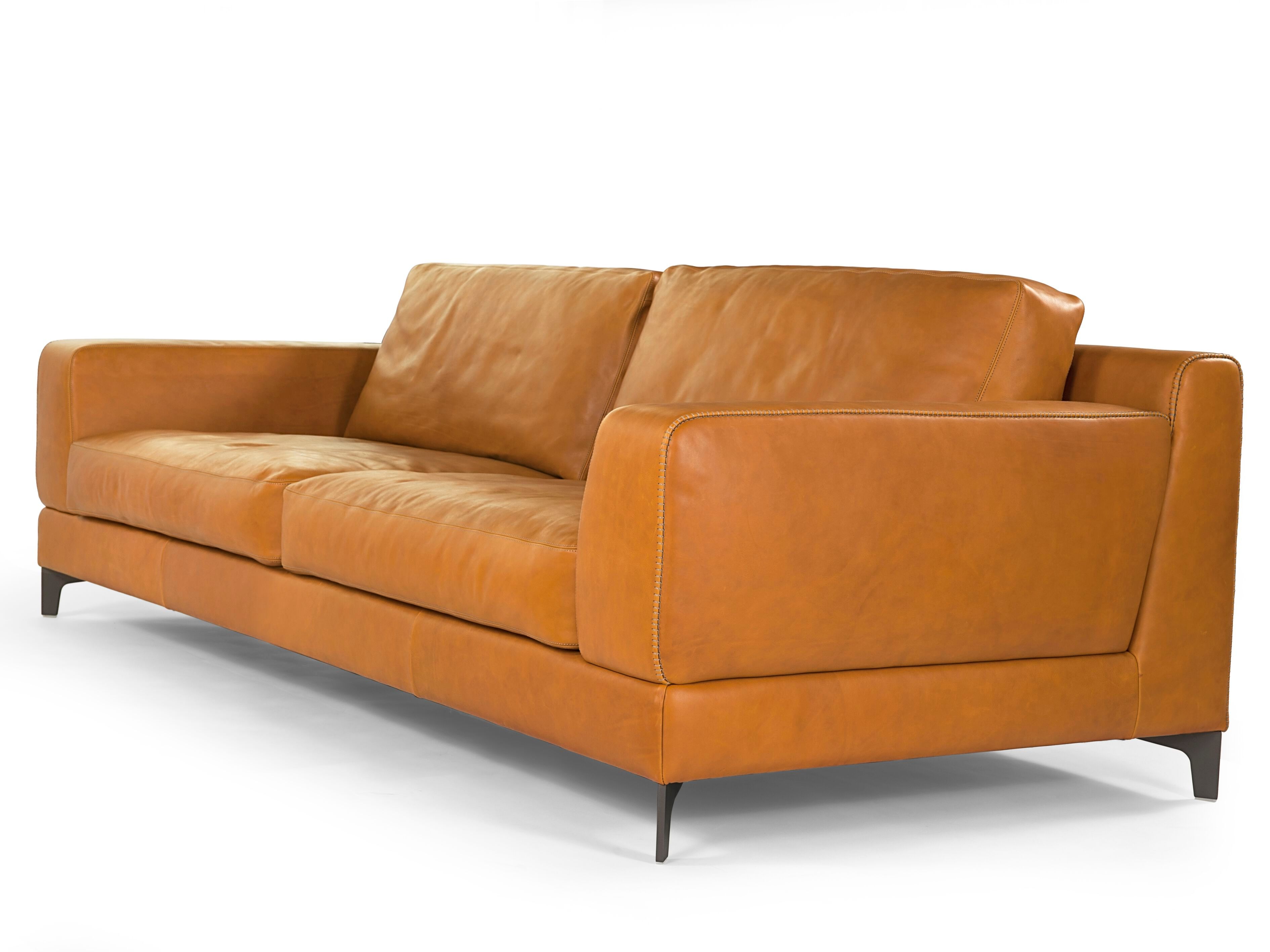 3-местный кожаный диван Borzalino Бен ARCH-00024119 - Вид №1