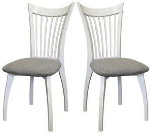 91122866 Комплект кухонных стульев 2 шт 95х41х44 см ткань цвет белый Андре STLM-0493336 МЕБЕЛИК