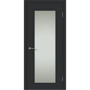 Комплект двери Нобиле со стеклом 80x200 см Hardflex цвет антрацит с добором 100 мм