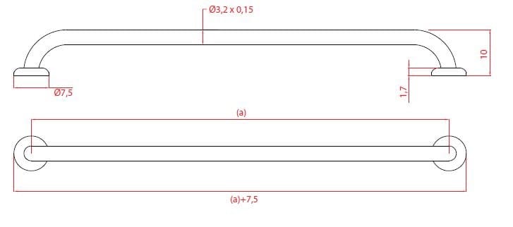 Фиксированная стальная ручка для ванной комнаты Goman Классическая ARCH-00063407 - Вид №19