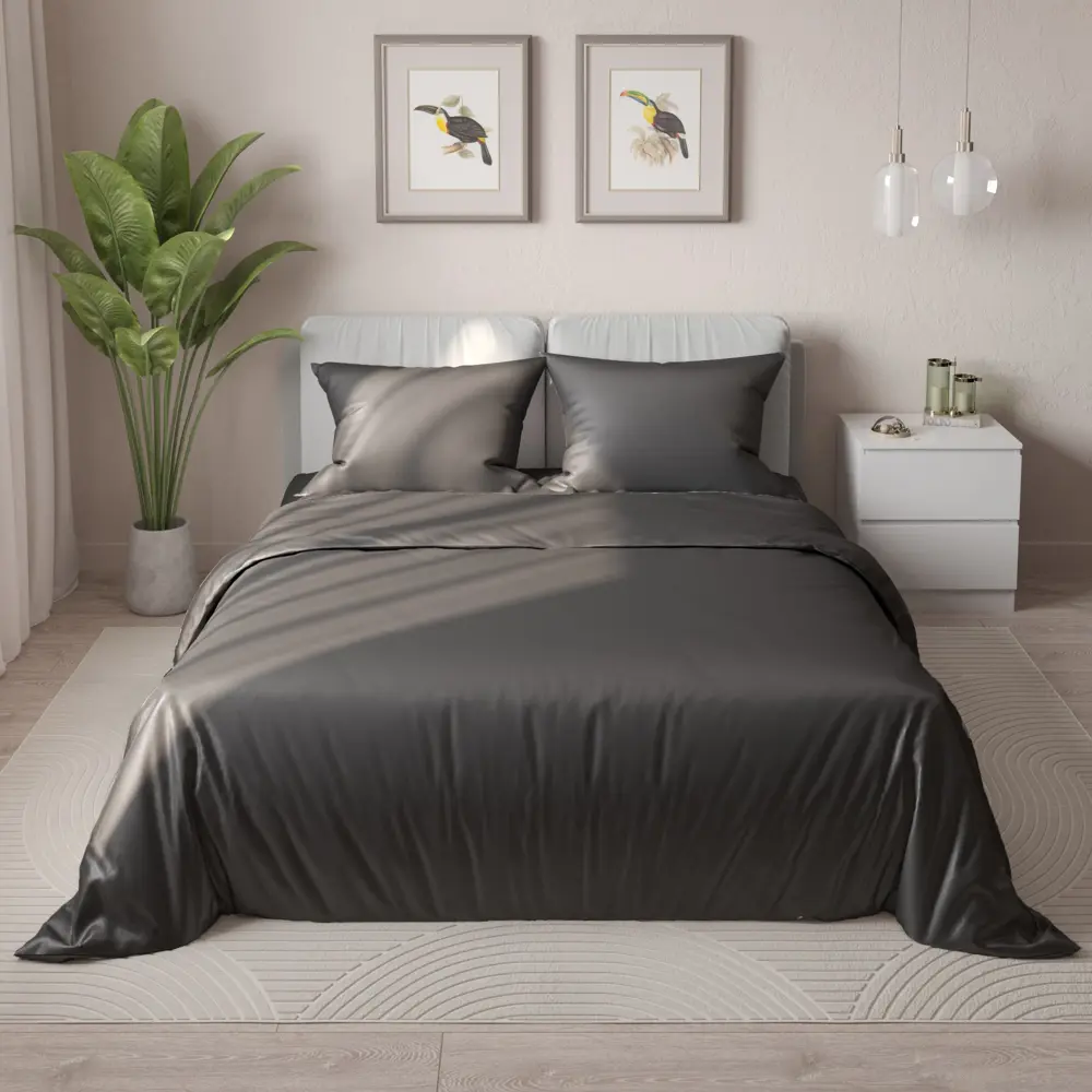 Комплект постельного белья евро полисатин графит Santreyd STLM-2055016