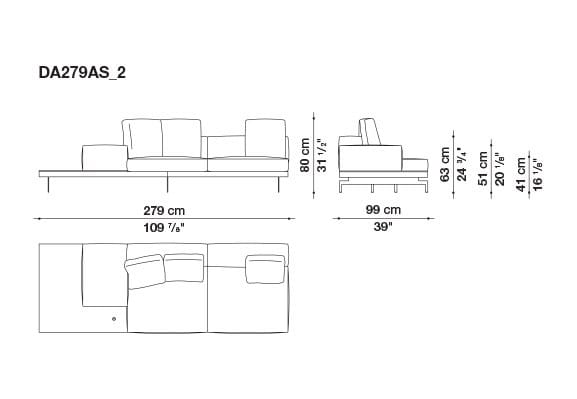 3-местный тканевый диван с полуостровом B&B Italia док ARCH-00061121 - Вид №96