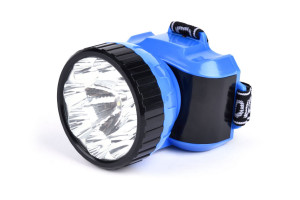 16052161 Аккумуляторный налобный фонарь 1ВТ + 8 LED, синий SBF-25-B Smartbuy