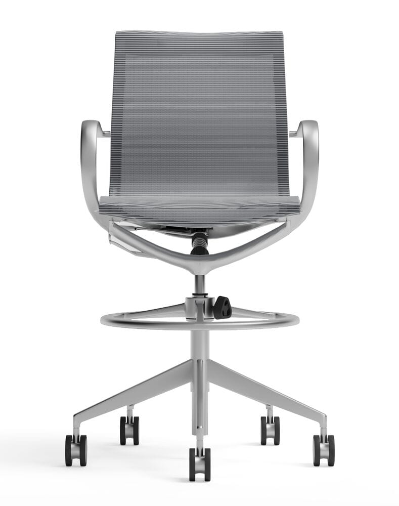 Алюминиевый поворотный рабочий офисный стул с колесами для чертежника WORKSPACE Sterling Mesh ARCH-00059667 - Вид №2