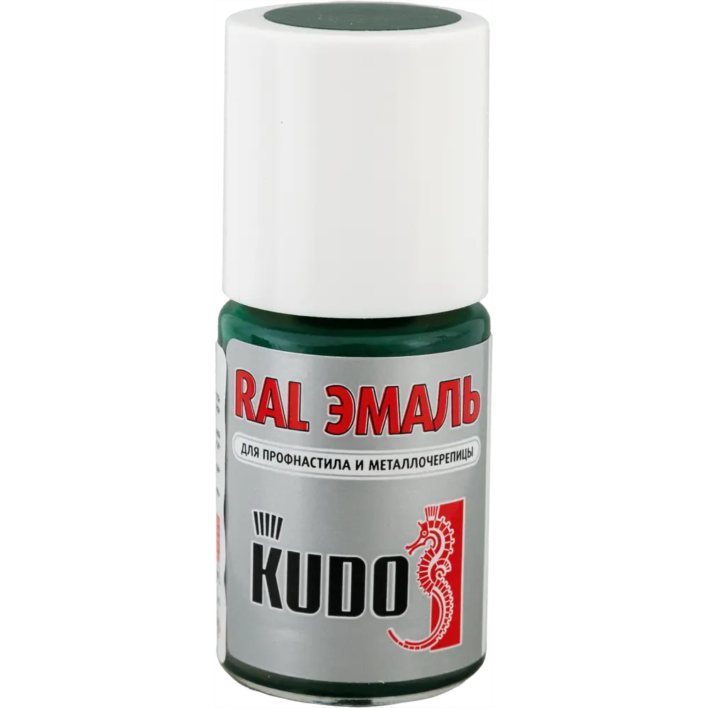 Эмаль для металлочерепицы Kudo с кисточкой цвет зелёный мох 15 мл STLM-2176485
