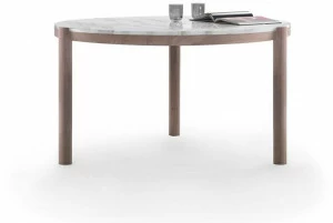 Flexform Круглый деревянный стол с мраморной столешницей Gustav