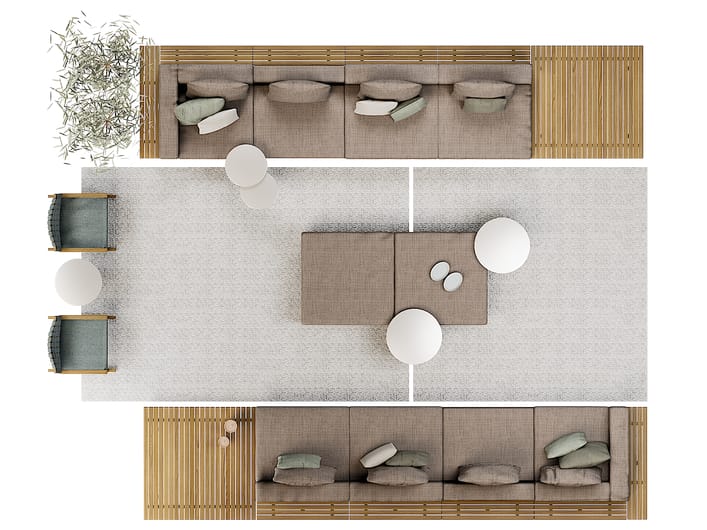 Секционный садовый диван с водоотталкивающими подушками TRIBÙ Vis à vis ARCH-00106248 - Вид №21