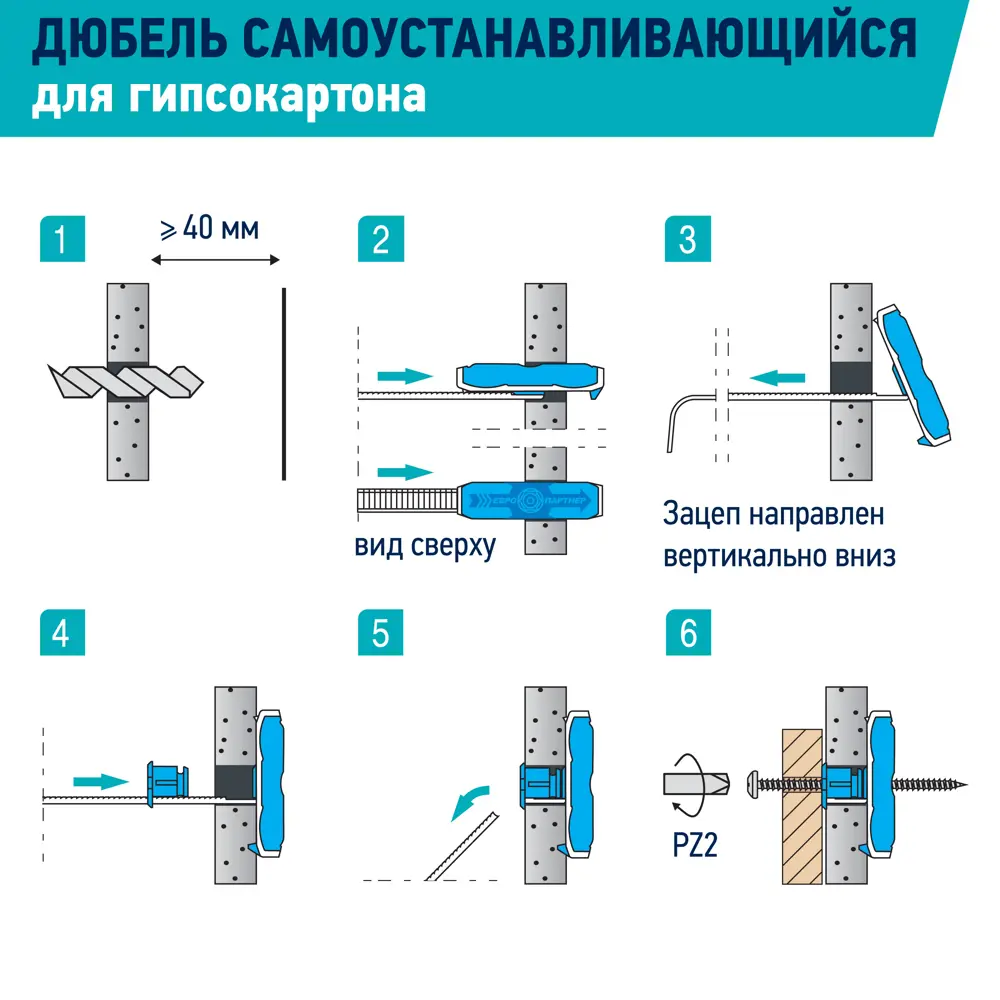 Дюбель анкерный для гипсокартона Twin Pak 10x40 мм нейлон 2 шт. 89410437 STLM-2030455 Santreyd  - Вид №1