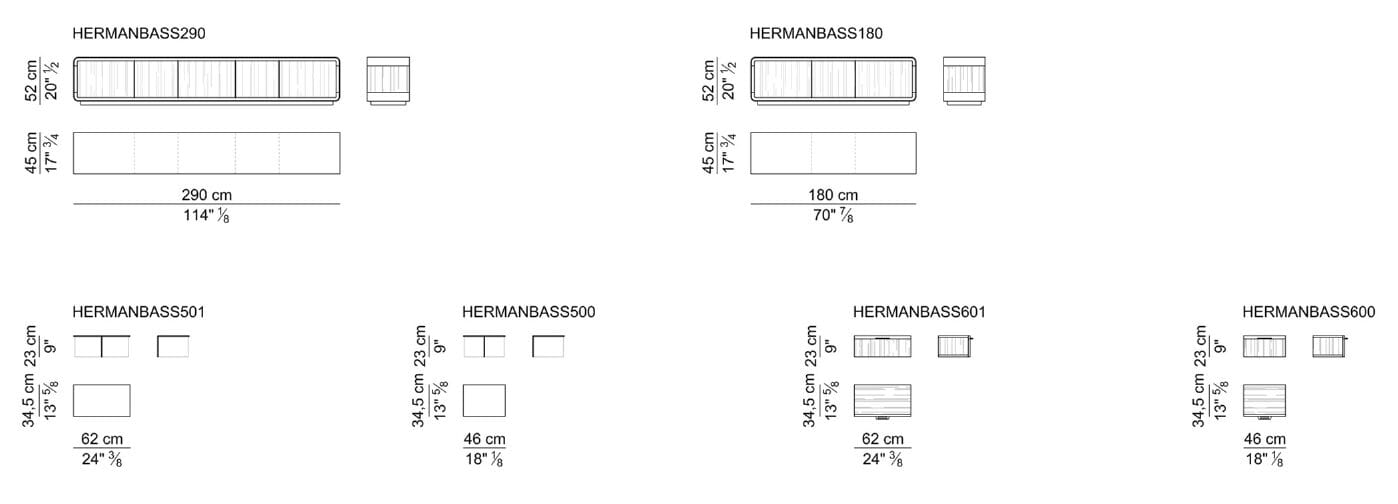 Низкий деревянный шкаф для телевизора с ящиками i 4 Mariani Герман ARCH-00079276 - Вид №4
