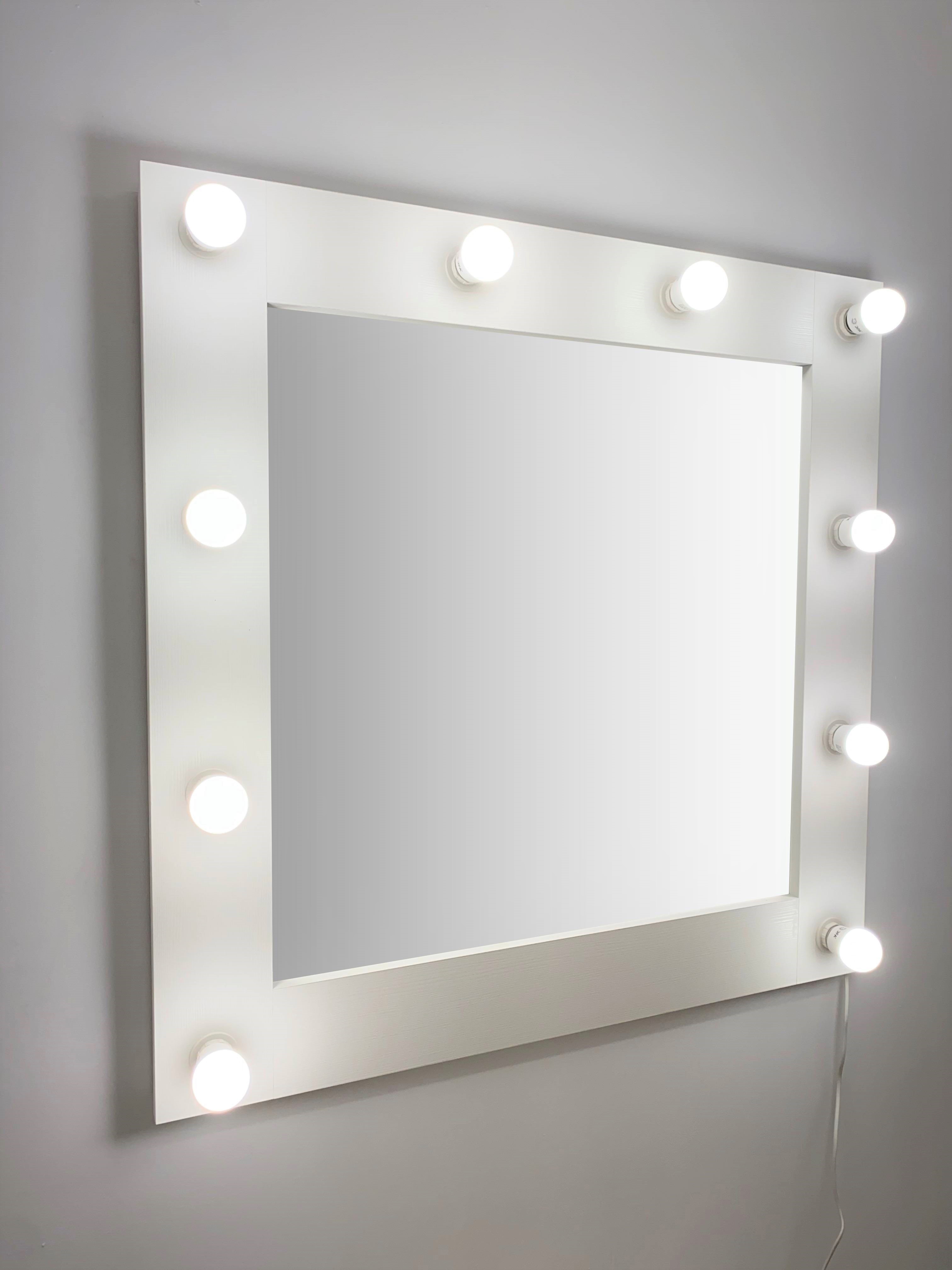 91053066 Гримерное зеркало с лампочками 80x80 см цвет белый STLM-0458976 BEAUTYUP