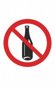 68758 Знак "Вход со спиртными напитками запрещен"  Различные знаки для общественных мест размер 100 х 100 мм