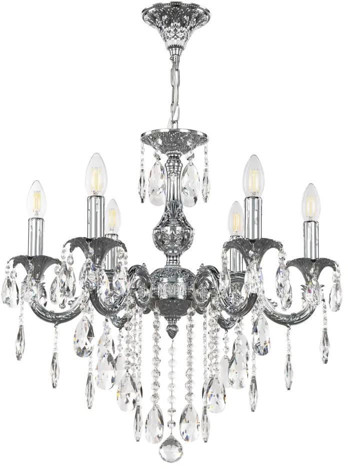 91737314 Люстра подвесная Bohemia Ivele Crystal Al79101.6.175.b.ni 6 ламп 12 м² цвет никель STLM-0929837