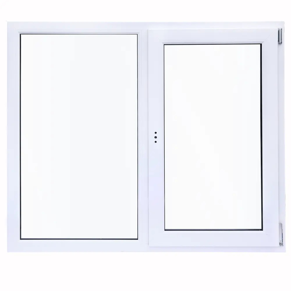 Окно пластиковое ПВХ VEKA двустворчатое 1160x1200 мм (ВхШ) однокамерный стеклопакет белый/белый STLM-2077823 - Вид №1