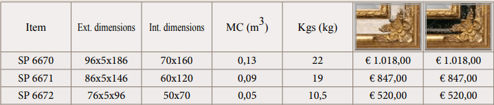 SP 6670  - SP 6672 Зеркало в багетной раме BAGNOPIU 96 см  - Вид №1