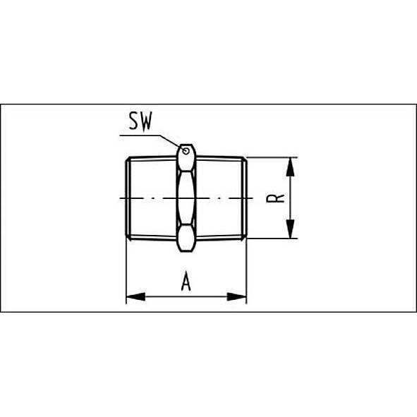 692801 SANHA 9280 ниппель двойн.резьб. нержавеющая сталь 1 мм  - Вид №1
