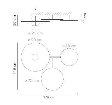Металлический светодиодный потолочный светильник Vibia ARCH-00141421 - Вид №4