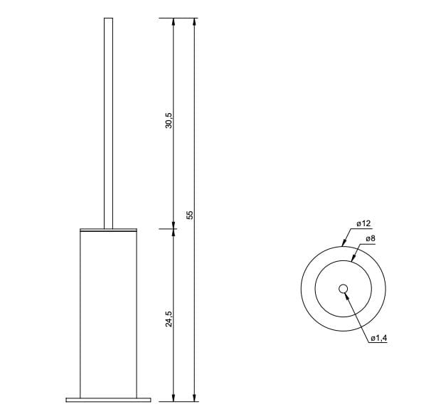 Стальная щетка для унитаза с порошковым покрытием Nic Curve ARCH-00091079 - Вид №2