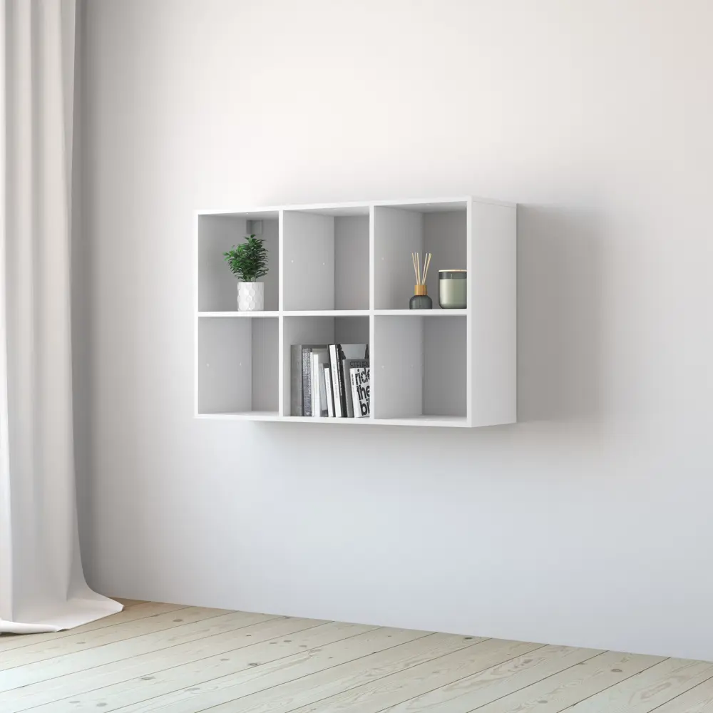 Стеллаж SPACEO KUB 3x2К, 70х104х31,7 см, цвет белый 82037446 STLM-2006650  - Вид №6