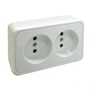 Розетка LK STANDARD 2-ая, без заземления со шторками, белая
